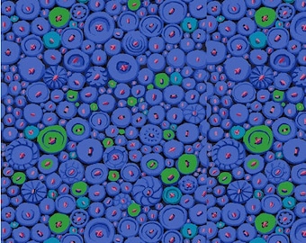 Button Mosaic - Blue Fabric Kaffe Fassett for the Kaffe Fassett Collective, Free Spirit Fabrics, 100% Cotton quilting fabric, PWGP182.BLUE