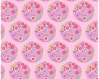Tula Pink Parisville (Deja Vu) Topiary in Strawberry, Freespirit Fabrics, 100 % Cotton,  sold by half yard PWTP188.STRAWBERRY