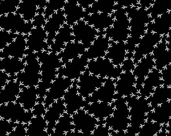 Black Chicken Tracks from the Chicken Tracks Collection by Kim Schaefer for Andover Fabrics - A-9634-K - sold by the half yard