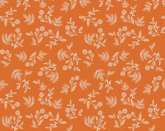 Shades of Autumn Sprigs Orange quilters cotton by the half yard, Designer: My Mind's Eye, Riley Blake Fabrics C13474 ORANGE