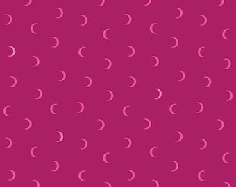Wildside by Libs Elliott- Moon Age, Cerise Pink Shimmer- Andover- A-8593-ME - 1/2 Yd cuts, 100% cotton