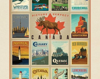 Destinations Canada Cities Travel Poster Panel 36" x 44" Panel P10400-CANADA by Riley Blake Fabrics