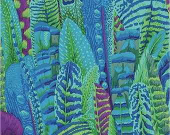 Feathers Green Fabric Phillip Jacobs for the Kaffe Fassett Collective, Free Spirit Fabrics, Cotton quilting fabric, 100% Quilters Cotton