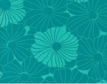 Color Crush Turquoise 10880 16 by Vanessa Christenson, V and Co. for Moda Fabrics -sold by the half yard, Bloom Florals