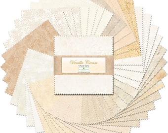 Vanilla Cream 5" Squares charm pack by Wilmington Fabrics - 42 prints in stacker