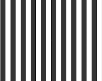 1/2" Stripe Black, Riley Blake Designs Basic Fabric C530-110 Black - Black and White stripe