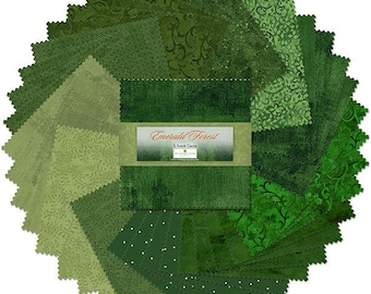 Emerald Forest 5" Squares charm pack by Wilmington Fabrics - 42 prints in stacker5-507 2 507