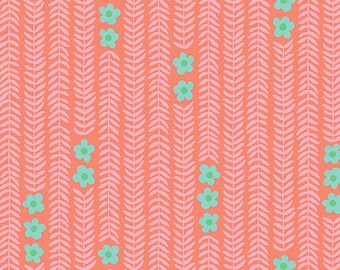 Coral Garland from Moonlit Garden by Patty Sloniger for Andover Fabrics, A-512-O, sold by the half yard