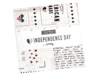 Independence Day Charm Pack 55720PP by Sweetwater, Moda Fabrics, Moda Precuts, 42 5-inch Squares Charm Pack