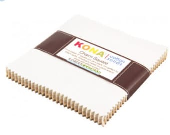 Not Quite White 5" Charm pack by Kona Cotton - Robert Kaufman - charm pack bundle includes 42 pieces