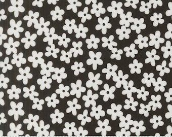 True To Hue Black As Night 11562 12 by Alli K Design for Moda Fabrics -sold by the half yard, Petal Accent Florals