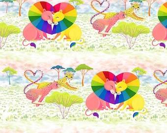 Love in the Wild – Love in the Savanna - Multi by Daughter Earth/Katy Tanis for Free Spirit, PWKT042.XMULTI, sold by the half yard