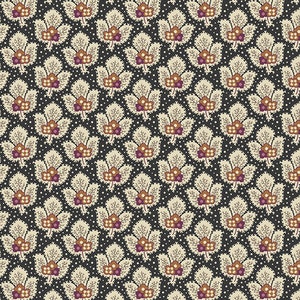 English Garden by Edyta Sitar of Laundry Basket Quilts for Andover, Color Black Team, Pattern: Camarillo, sold by the half yd., A-795-K