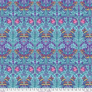 Bluebell - Purple - Kaffe Fassett x The Original Morris & Co., PWKW004.purple , 100% Cotton, sold by 1/2 yard