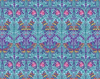 Bluebell - Purple - Kaffe Fassett x The Original Morris & Co., PWKW004.purple , 100% Cotton, sold by 1/2 yard