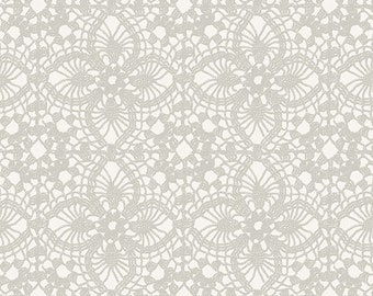 Natale by Giucy Giuce for Andover, Color Grigio Pattern: Doily, sold by the half yd, A-675-LC