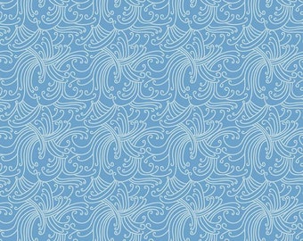 Riptide Gnarly Waves Blue by Citrus & Mint Designs for Riley Blake Fabrics, 1/2 yd, a great blender fabric, C10302-BLUE