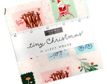 Tiny Christmas Charm Pack 37130PP - by Lizzy House for Moda - 42 prints in stacker Christmas