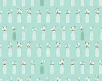 Sweet Acres Vintage Milk Vases Songbird by Designer Beverly McCullough for Riley Blake Designs -C13212-SONGBIRD  1/2 Yd cuts, 100% cotton
