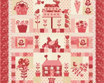 Petals And Polka Dots Quilt Boxed Kit by Bunny Hill Designs - 52" x 54"  Moda Fabrics KIT3080 -diy