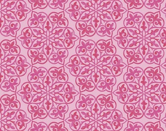 Blissful Blooms Damask Pink - 100% Cotton -  by Lila Tueller for Riley Blake Designs - Sold By The Half Yard - C11912-PINK