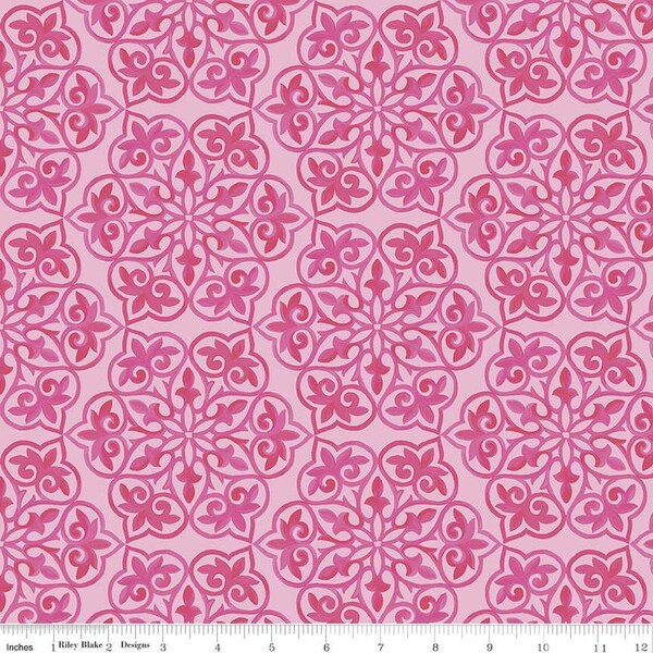 Pink Damask Fabric Etsy