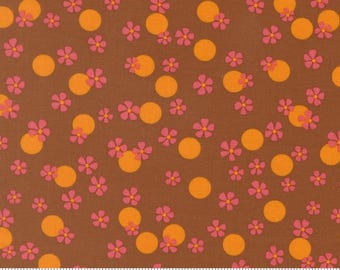 Happy Daze Rust 33842 20 by Chloe's Closet for Moda - sold by the half yard, Easy Breezy Small Florals Dots