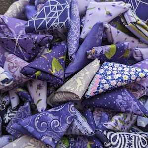 Violet and Blue Violet Fabric Scraps, a half dozen or a Bakers Dozen of quilt fabrics, stash builder,  9x10, 10x10, 9x11, fat 16ths