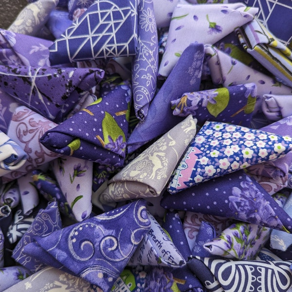 Violet and Blue Violet Fabric Scraps, a half dozen or a Bakers Dozen of quilt fabrics, stash builder,  9x10, 10x10, 9x11, fat 16ths