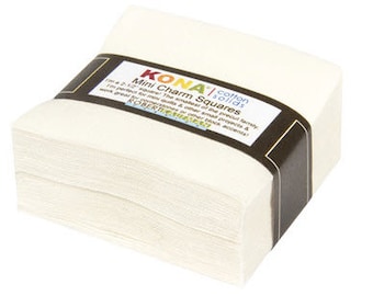 Snow 2 1/2" Mini Charm pack by Kona Cotton - Robert Kaufman - mini charm pack bundle includes 84 pieces
