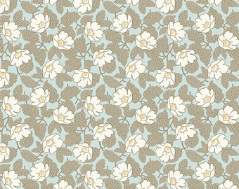 Teal Poppymallow from the Abloom Collection By Renee Nanneman of Neel'L Love for Andover Fabrics - A-864-T - sold by the half yard