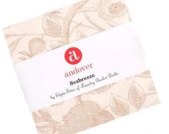 Seabreeze Scoops Charm Packs by Edyta Sitar for Laundry Basket, 42-piece 5" Charm Pack - Andover Fabrics. 100% Cotton, 1S-seabreeze-X