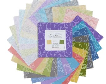 CLASSIC SCROLLS & Blenders by Jackie Robinson of Animas Quilts for Benartex- Cotton - 42 prints in stacker, includes duplicates CSBL5PK