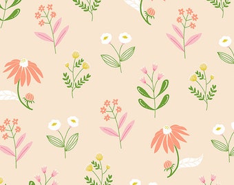 Apricot Wild Blooms from Moonlit Garden by Patty Sloniger for Andover Fabrics, A-511-E, sold by the half yard