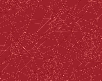 Spinel Red, Pattern: Little String Theory, by Giucy Giuce Fabric from the Attic Collection, for Andover Fabrics,  sold by Half Yard A-9979-R