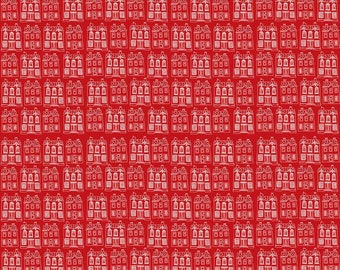 Red Hot Houses Red C11677 Red - by Simple Simon and Company for Riley Blake Designs - Half Yard 100% quilters cotton - Riley Blake Designs