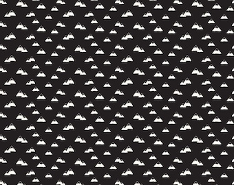 Wild at Heart Mountains Black quilting cotton by Lori Whitlock for Riley Blake Fabrics, C9823 Black, sold by half yard