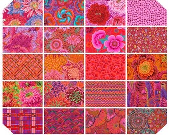 Classics Plus - 5" Charm Pack - Ruby || Classics Plus Pre-Cuts - By Kaffe Fassett Collective For Free Spirit Fabrics FB4DRGP.RUBY