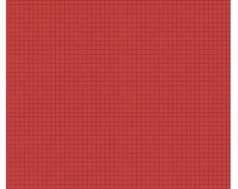 Sew Journal Graph Paper Red Grid - J Wecker Frisch for Riley Blake Fabrics C13886-Red, Sold by Half Yard