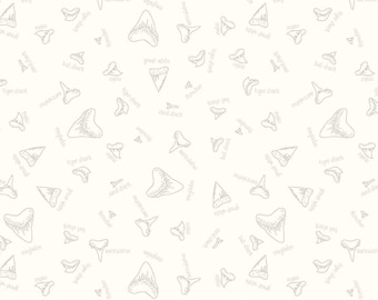 Riptide Fossils Cream by Citrus & Mint Designs for Riley Blake Fabrics, 1/2 yd, a great blender fabric, C10301-CREAM