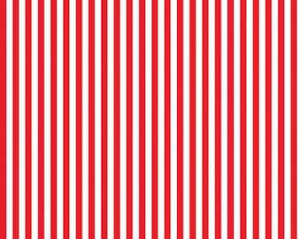 1/4" Stripe Red, Riley Blake Designs Basic Fabric C555-RED - Red and White stripe, sold by the half yard