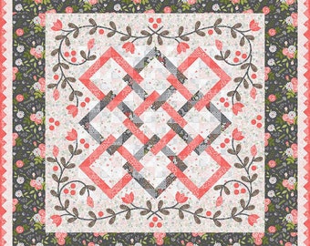 Jillily Studio Trellis Quilt Pattern - 54" x 54" - Features multiple fabrics and lots of texture and dimension