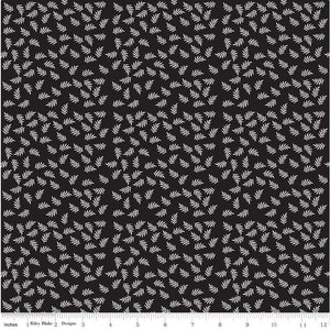 MODERN FARMHOUSE - Black Fern Leaves - Simple Simon for Riley Blake Designs - cotton quilting fabric  C9463-Black, Sold by Half Yard