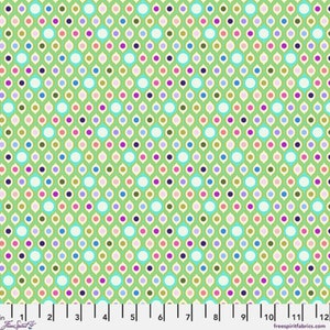 Eye Drops Mint, Parisville DejaVu by Tula Pink Freespirit Fabrics PWTP192.MINT 100 % Cotton Fabric Apparel, Quilting image 1