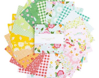 Summer Skies and Fireflies 5" Stacker by Gracey Larson for Riley Blake - 42 5-inch Squares Charm Pack, 5-16370-42