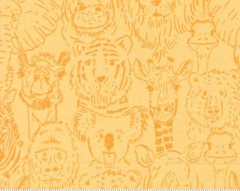 Animal Park Fun Banana 20962 19 by Stacy Iest Hsu for Moda Fabrics -sold by the half yard, One Big Happy Family Novelty Animals