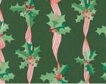 Tiny Christmas Pine 37133 19 by Lizzy House for Moda Fabrics Fabric, sold by the half yard, Holly Stripes