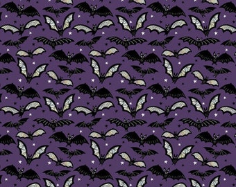 SPELLBOUND - Creatures in Flight - Eggplant - PWMA031.XEGGPLANT - by Maude Asbury - Free Spirit - 100% cotton -- Sold by the Half Yard