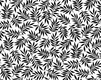 Black on White Allover Ferns from the Century Black on White Collection for Andover Fabrics, CS-9695-L, sold by the half yard