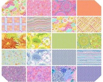Classics Plus - 5" Charm Pack - Sorbet || Classics Plus Pre-Cuts - By Kaffe Fassett Collective For Free Spirit Fabrics FB6CPGP.SORBET